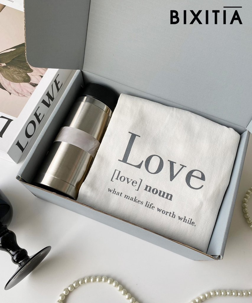 Premium set กระบอกน้ำเก็บอุณหภูมิ กระเป๋าผ้า พร้อมกล่อง PECO-010