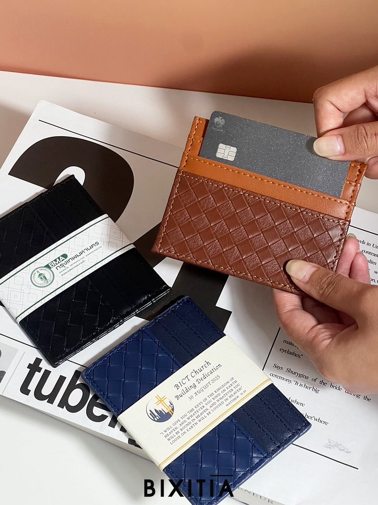 Card Holder หนัง PU ลายสาน 7 ช่อง HA-179