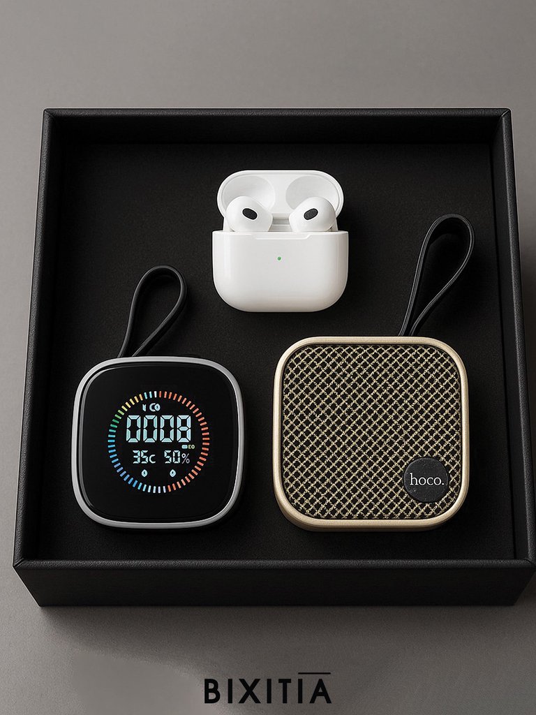 Premium set IT เครื่องวัดค่าฝุ่น PM 2.5 ลำโพงบลูทูธ หูฟังบลูทูธ พร้อมกล่อง PIT-004