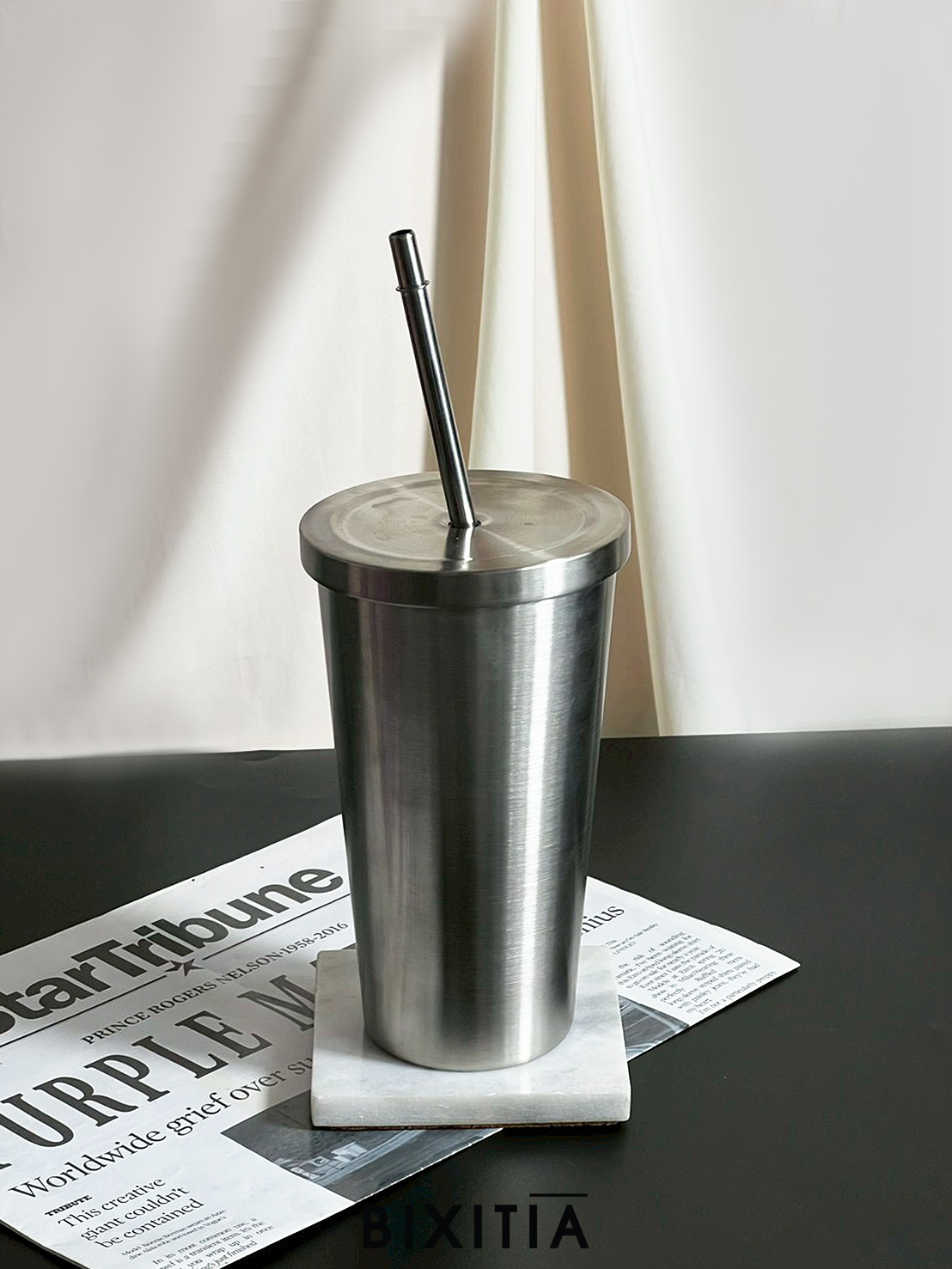 แก้วน้ำเก็บอุณหภูมิ พร้อมหลอดดูด GG-166