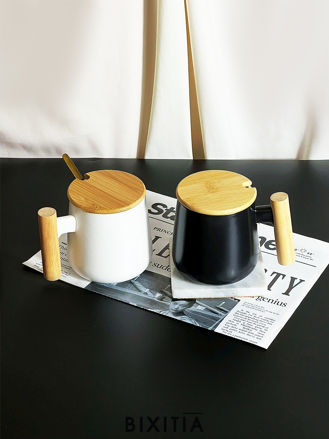 แก้วเซรามิค ฝาปิดลายไม้ GG-189