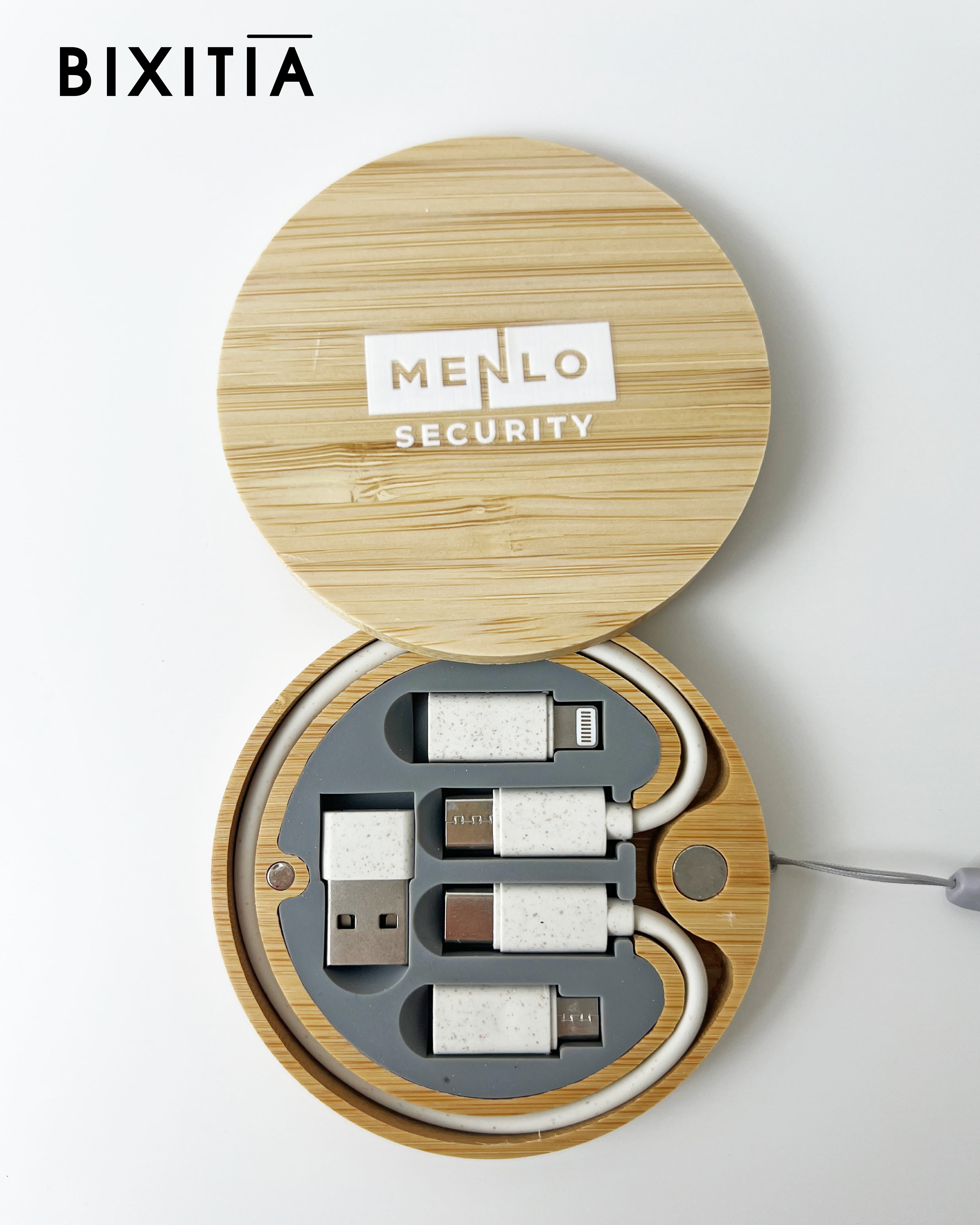 6 in 1 Charging Cable  ในกล่องไม้ไผ่ EE-182