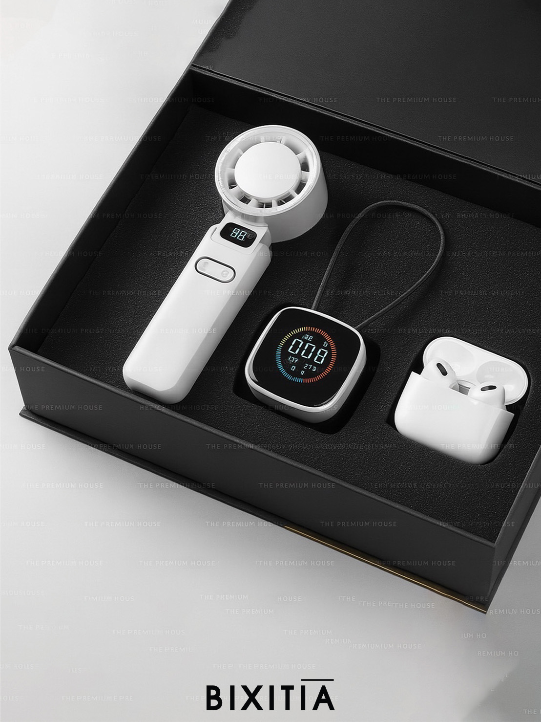 พรีเมี่ยมเซท IT Gadget หูฟังบลูทูธ พัดลมพกพา และเครื่องวัดค่าฝุ่น 3in1  - ITSET259