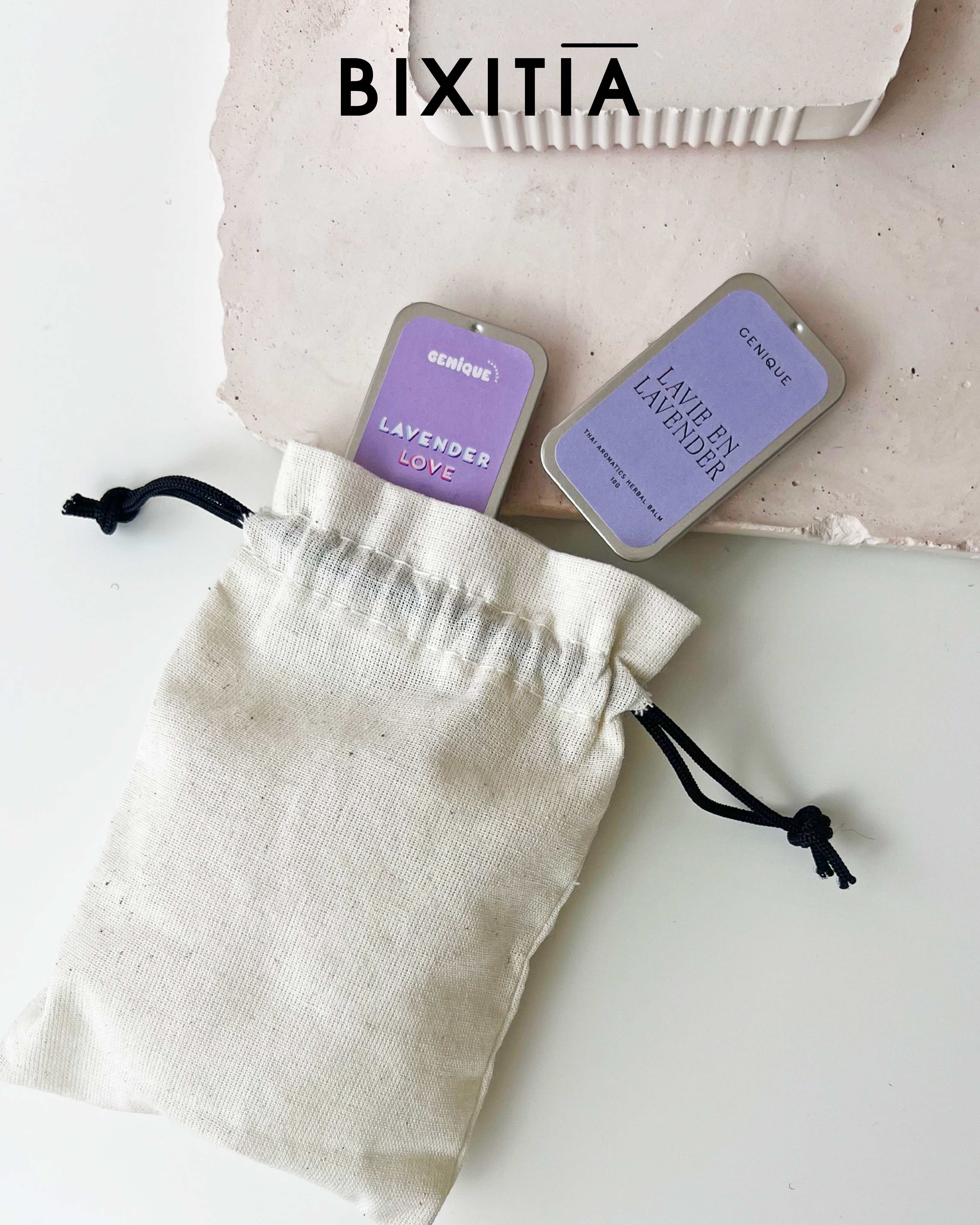 พรีเมี่ยมเซท Giftset Happy Heal Herbal balm 2 ชิ้น ในถุงผ้า