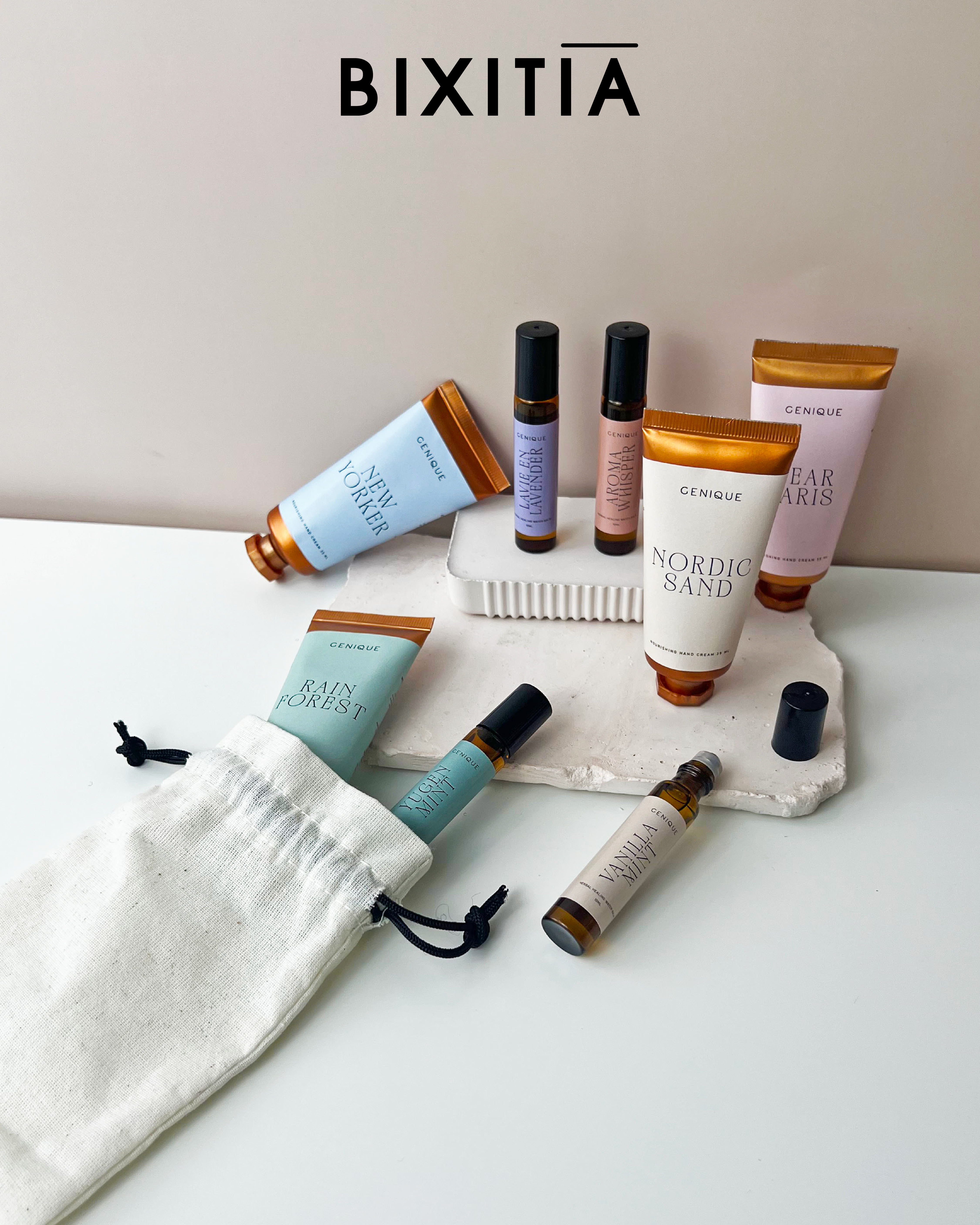 พรีเมี่ยมเซท Giftset Happy Heal พิมเสนน้ำ + Hand cream ในถุงผ้า