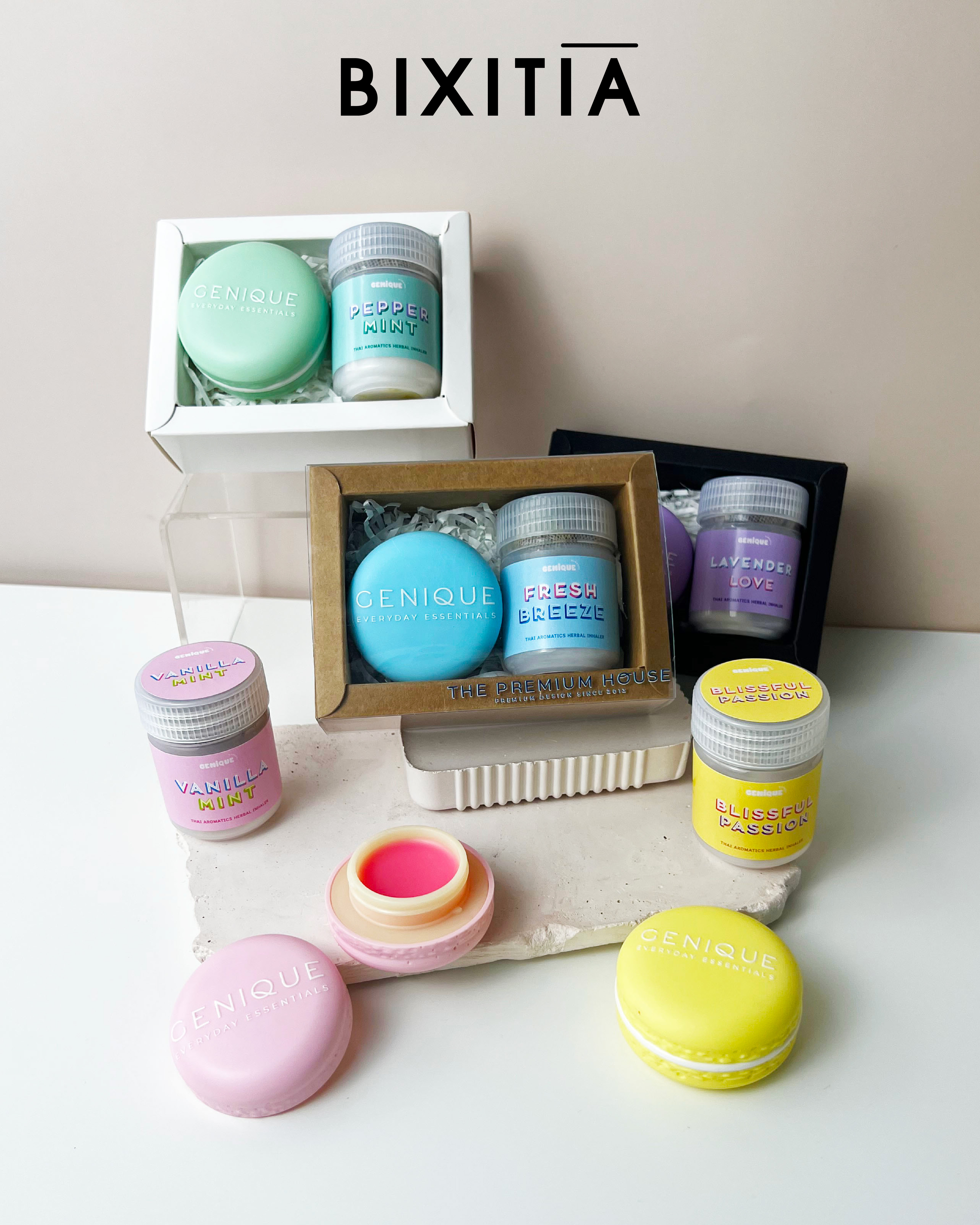 พรีเมี่ยมเซท Giftset Happy Heal บาล์มมาการอง + ยาดมขวดขาวขุ่น