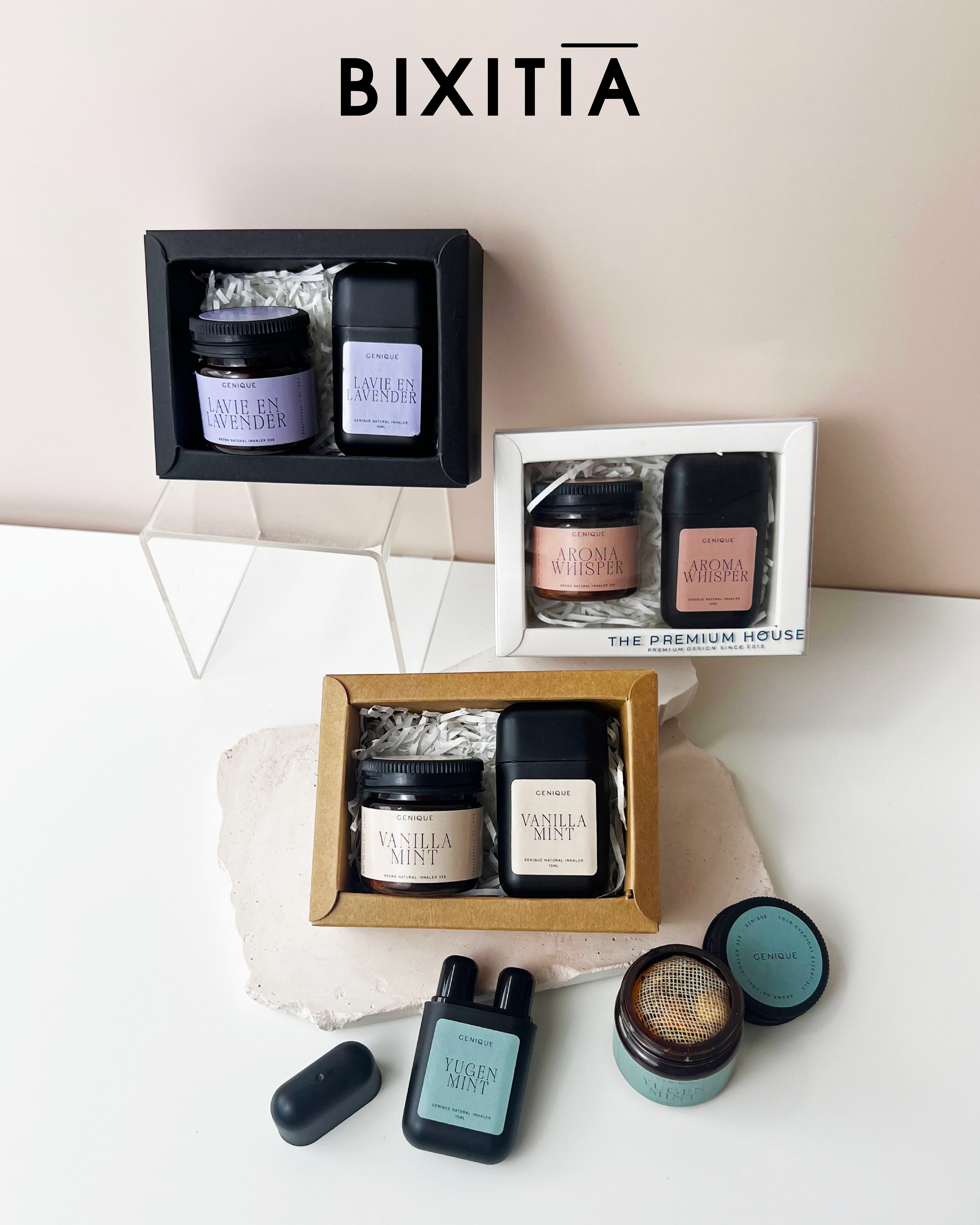 พรีเมี่ยมเซท Giftset Happy Heal ยาดมขวดสีชา+ยาดมสองรู
