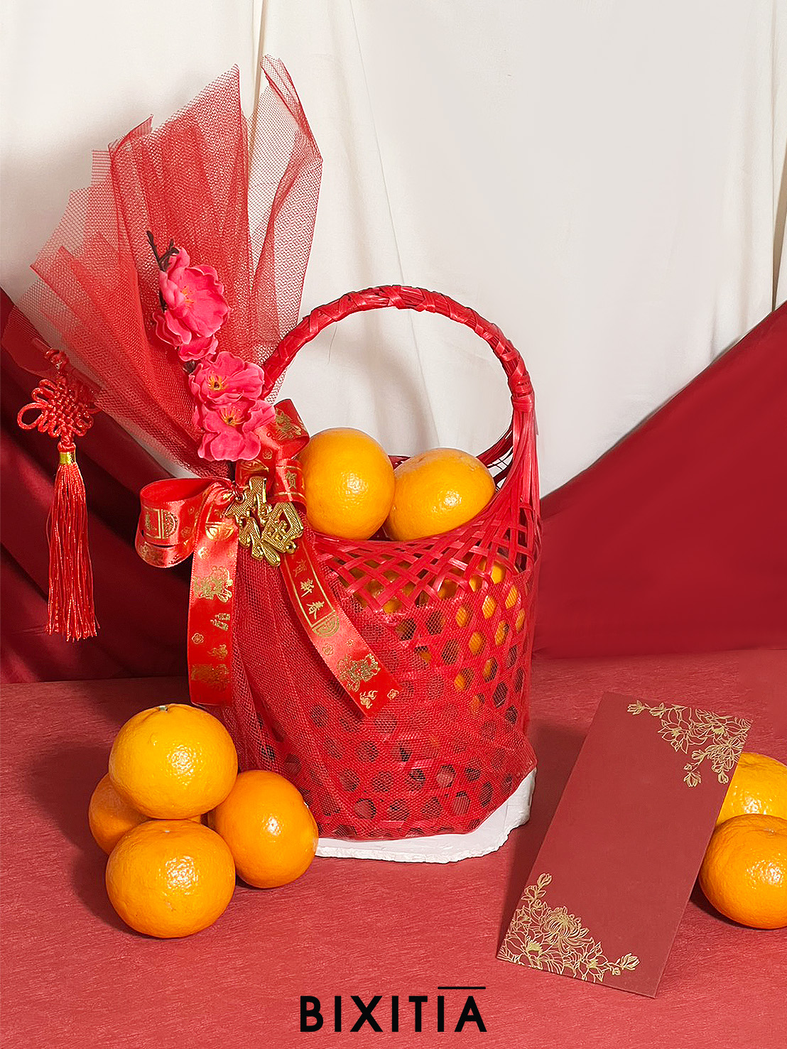 ของขวัญตรุษจีน พรีเมี่ยมองค์กร เซทส้มมงคล พร้อมส้ม 10 ลูก ในตระกร้าสาน