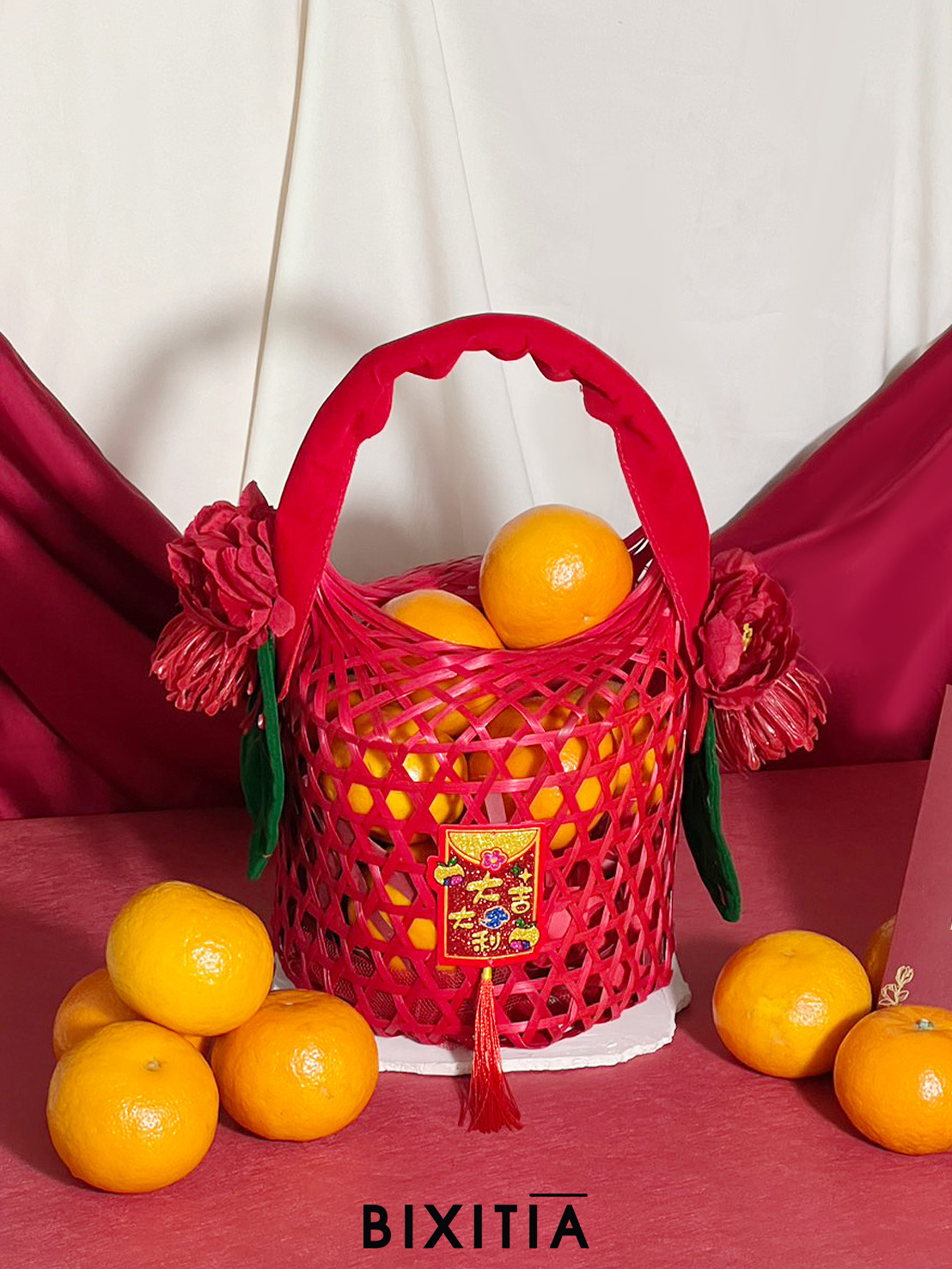 ของขวัญตรุษจีน พรีเมี่ยมองค์กร เซทส้มมงคล พร้อมส้ม 8 ลูก ในตระกร้าสาน