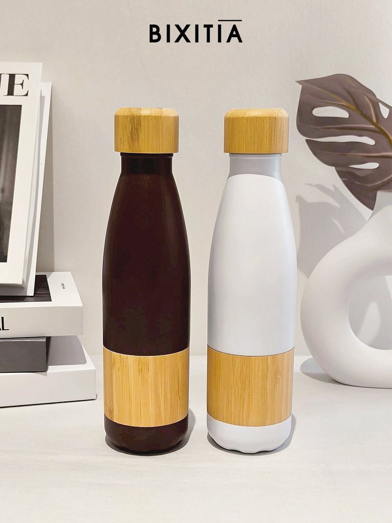 ของพรีเมี่ยม Insulated vacuum water bottle with Bamboo decorations CGG-102