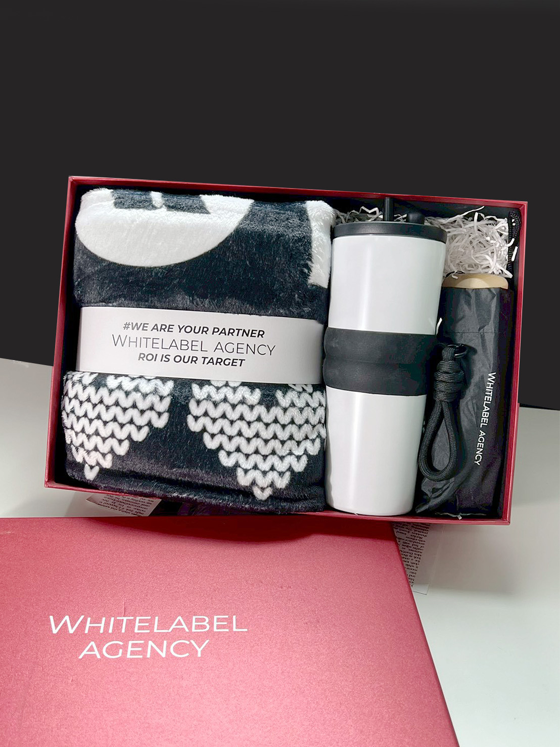 Premium set แก้วน้ำเก็บอุณหภูมิ ร่มกัน UV ผ้าห่มนาโน พร้อมกล่อง PM-064