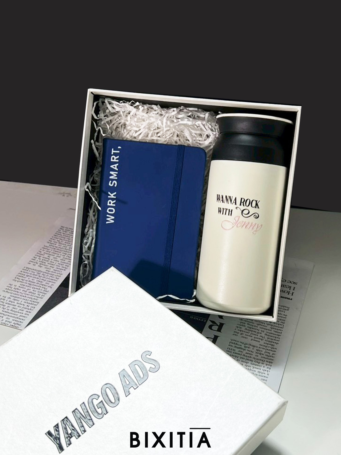 Premium set สมุดโน้ตปกหนัง กระบอกน้ำเก็บอุณหภูมิ พร้อมกล่อง PM-050