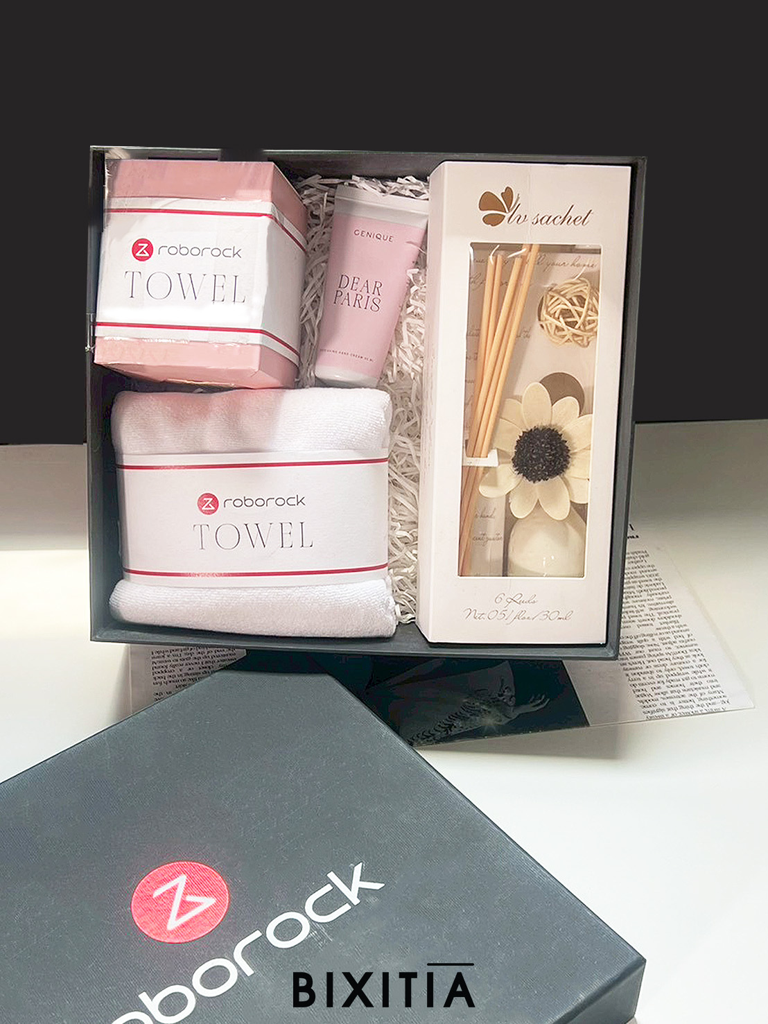 Premium set ผ้าขนหนู เทียนหอม Hand cream Diffuser พร้อมกล่อง PM-072