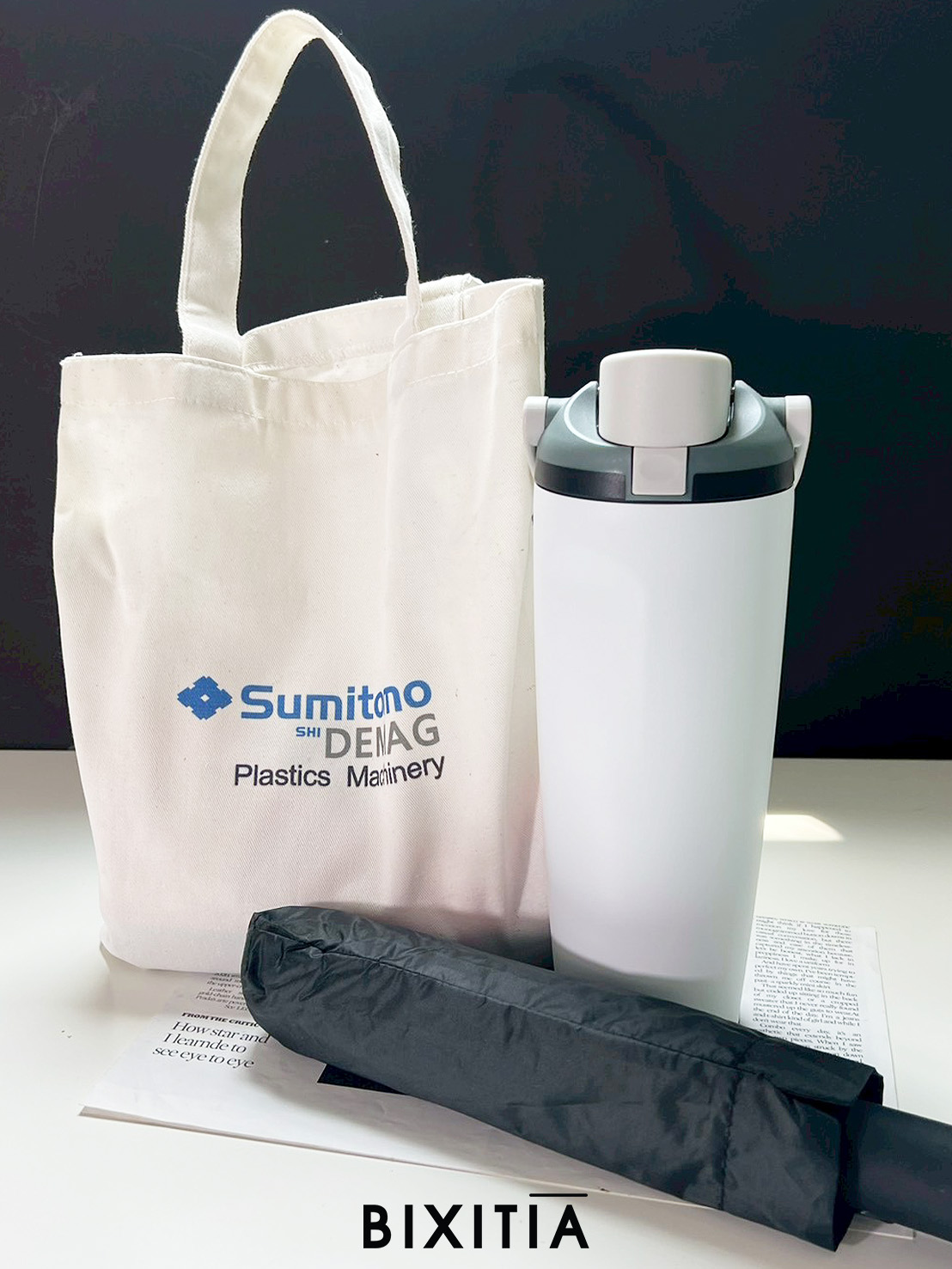 Premium set กระบอกน้ำเก็บอุณหภูมิ  ร่มอัตโนมัติ พร้อมกระเป๋าผ้า PM-058