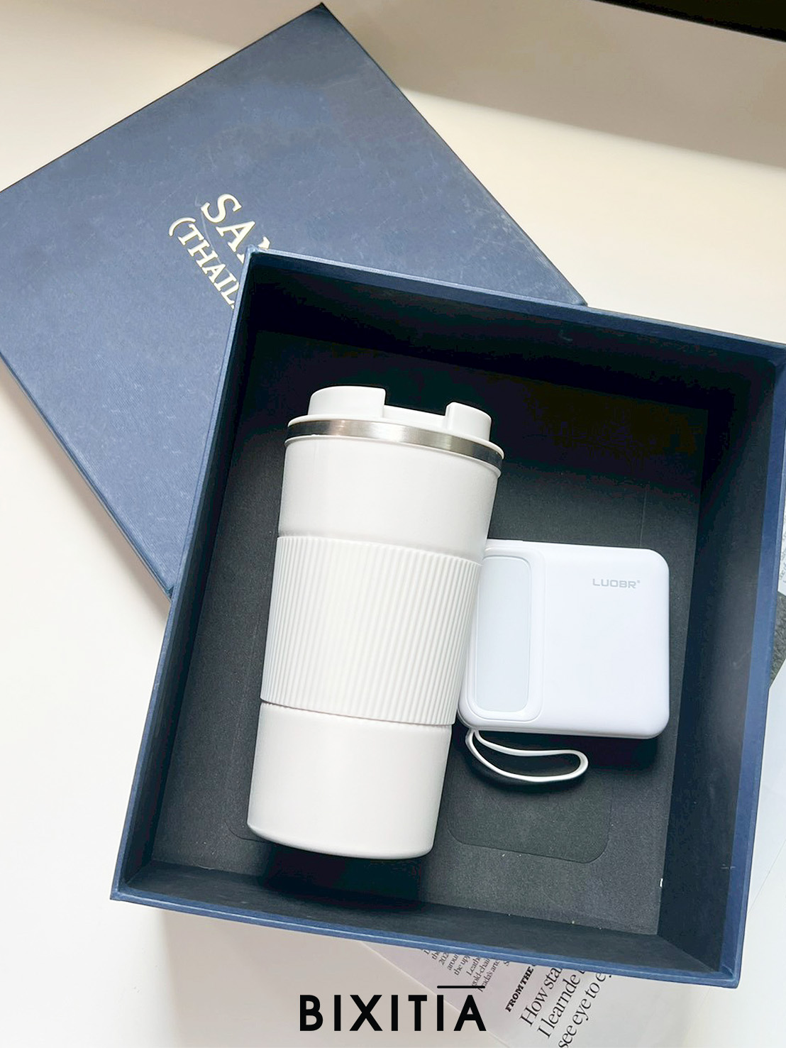 Premium set Powerbank แก้วน้ำเก็บอุณหภูมิ พร้อมกล่อง PM-056