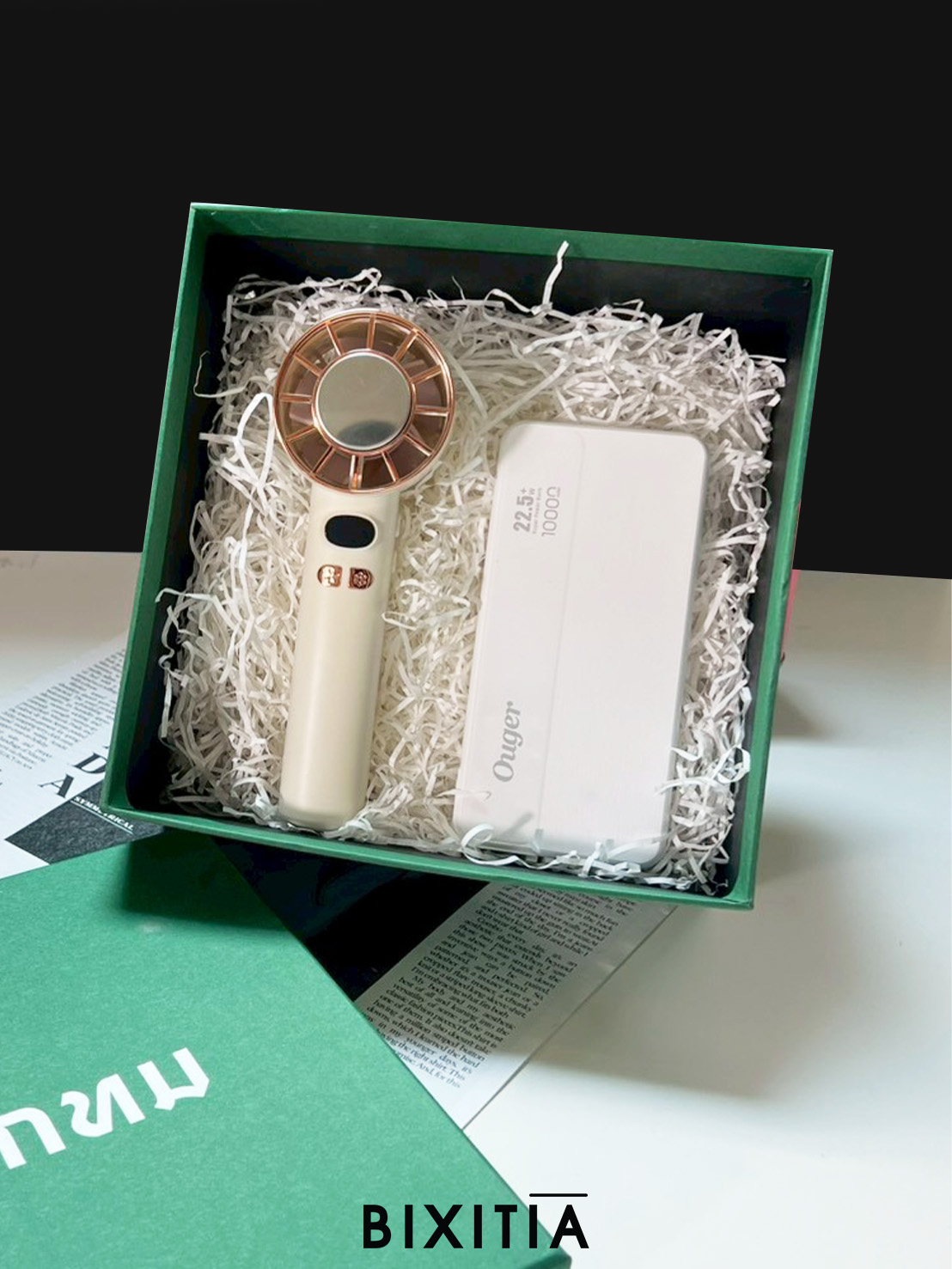 Premium set IT พัดลมไอเย็น 2 in 1 Fast charging Powerbank Ouger พร้อมกล่อง PIT-026