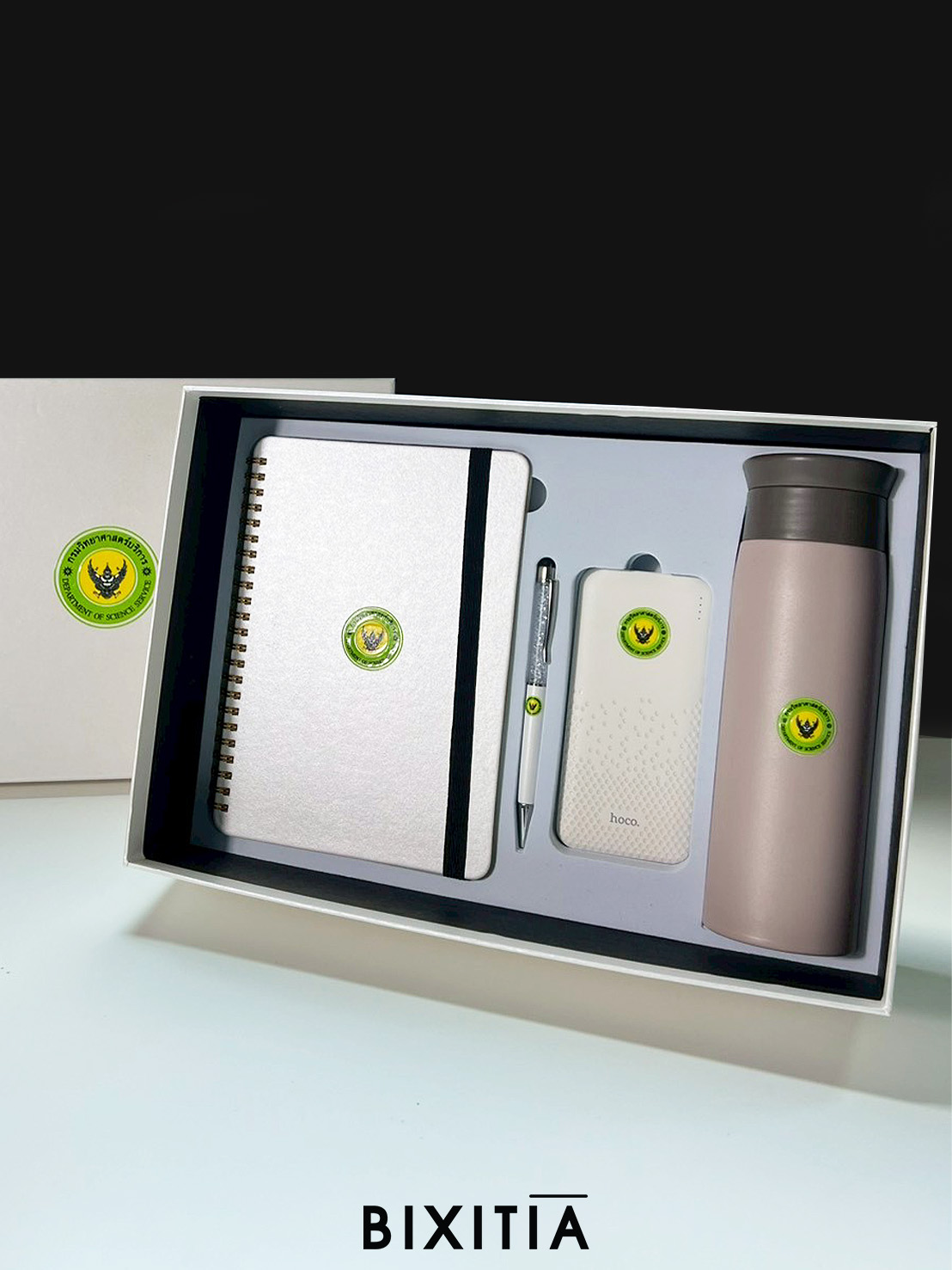 Premium set กระบอกน้ำเก็บอุณหภูมิ Tyeso สมุดโน้ต ปากกา Powerbank พร้อมกล่อง PM-074