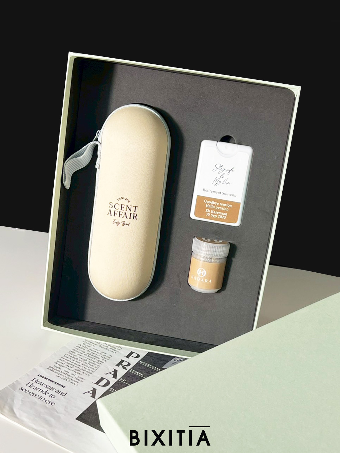 Premium set ร่มแคปซูล สเปรย์แอลกอฮอล์ แบบการ์ด ยาดมสมุนไพร พร้อมกล่อง PM-065