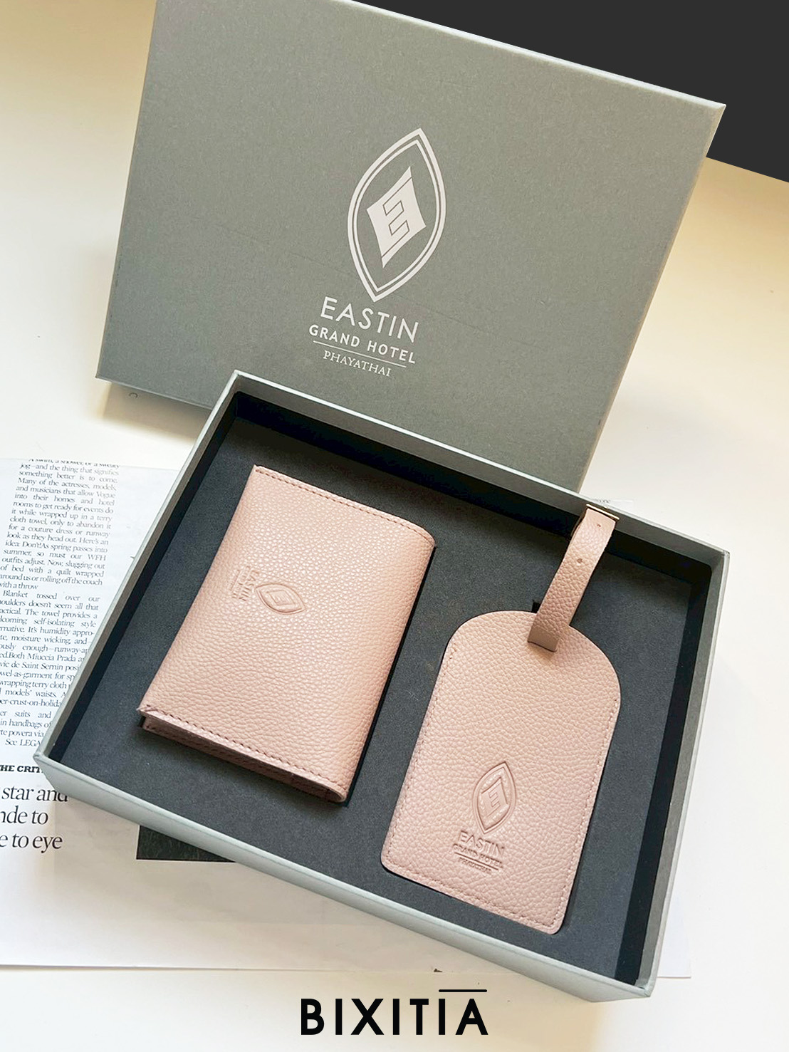 Premium set Luggage Tag กระเป๋าหนังใส่บัตร พร้อมกล่อง PM-053