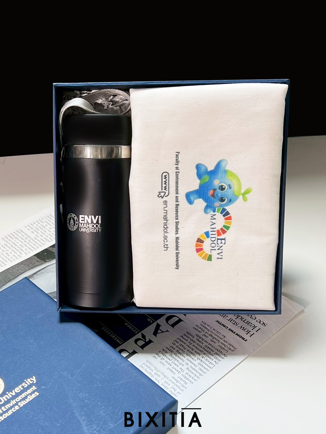 Premium set กระบอกน้ำเก็บอุณหภูมิ กระเป๋าผ้า พร้อมกล่อง PECO-015