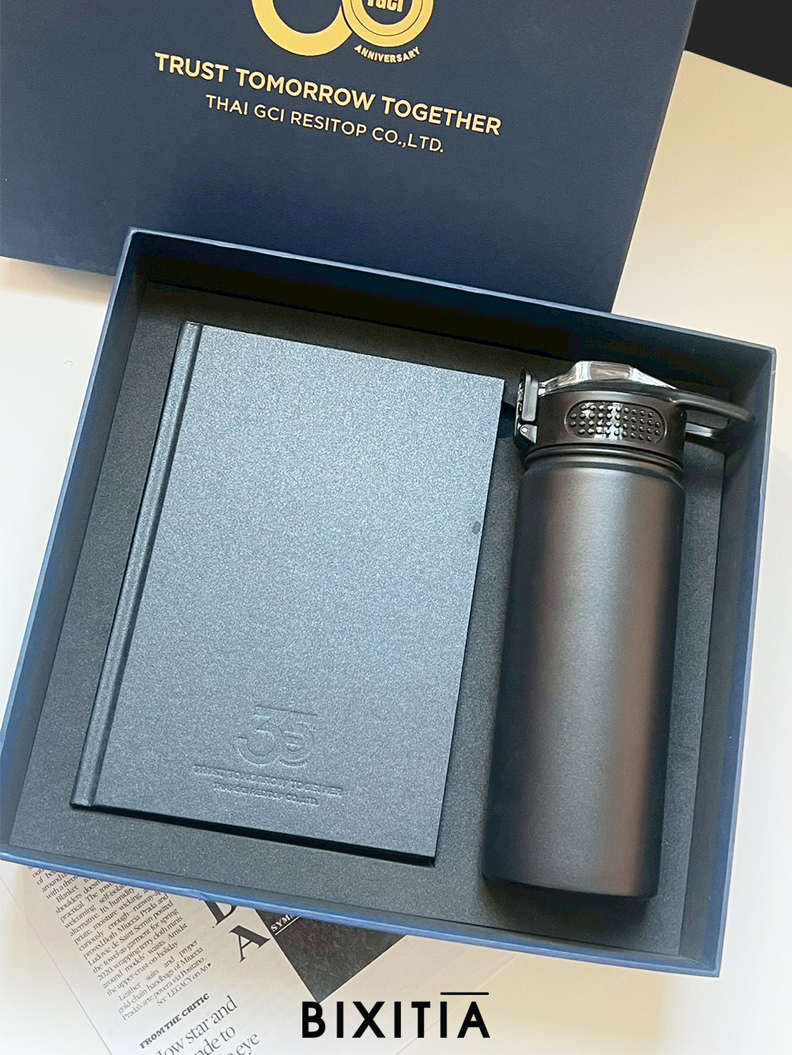 Premium set กระบอกน้ำเก็บอุณหภูมิ Tyeso สมุดโน้ต พร้อมกล่อง PM-044