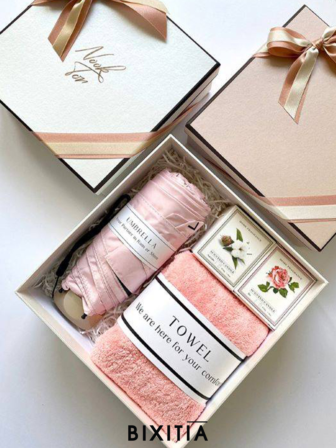Premium set ร่มกัน UV ผ้าขนหนูนิ่ม เทียนหอม พร้อมกล่อง PM-026