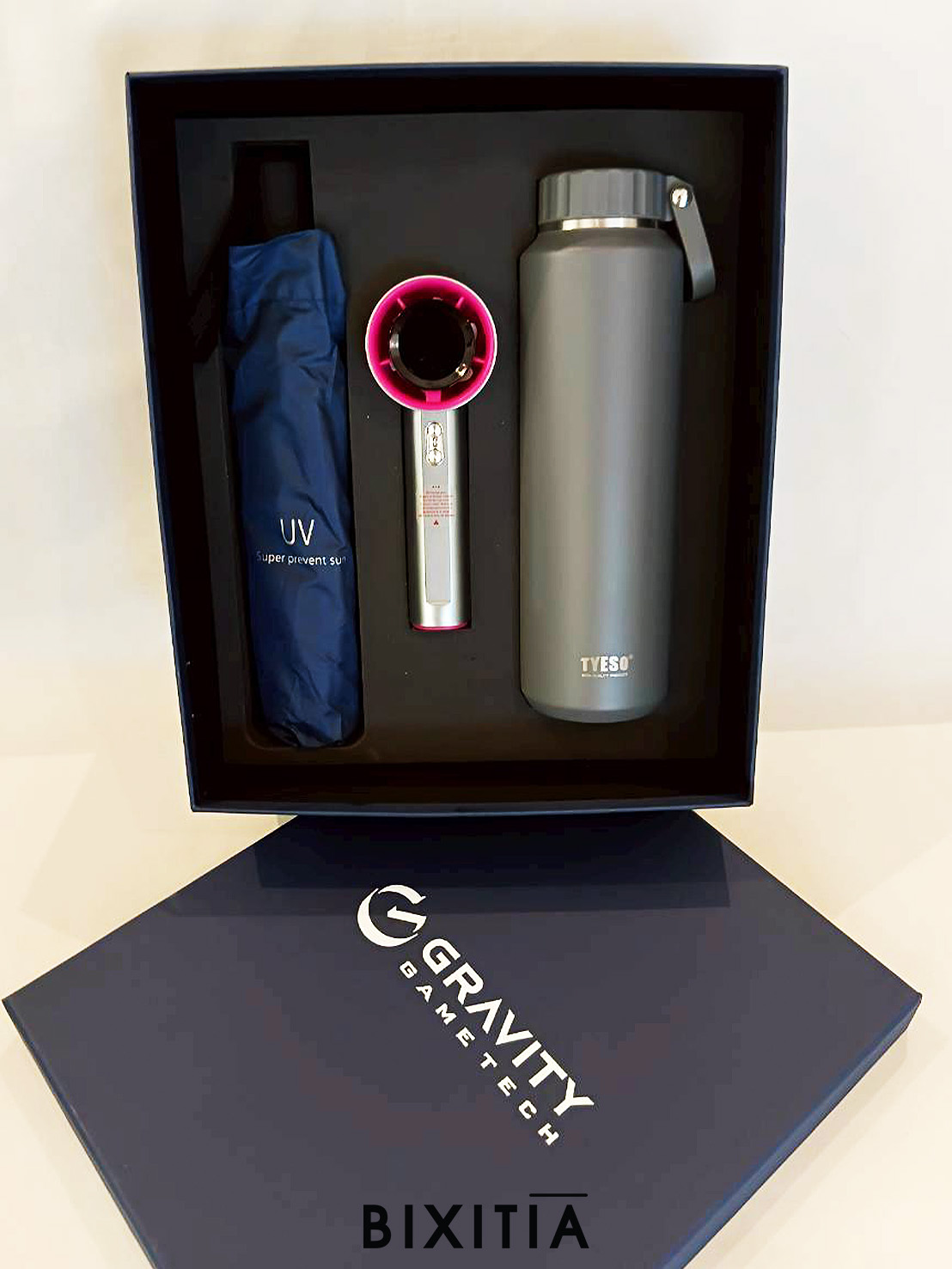 Premium set กระบอกน้ำเก็บอุณหภูมิ Tัyeso ร่มอัตโนมัติ Turbo fan พร้อมกล่อง PM-051