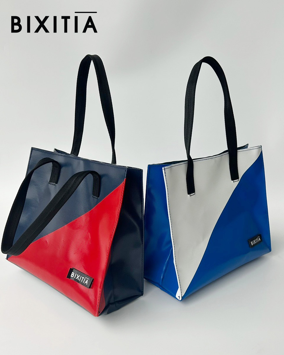 กระเป๋าถือผ้าใบสีตัด กระเป๋าผ้าใบ เปลี่ยนสี ใส่ logo ได้  หูยาว Lifestyle Custom Bag HA-136