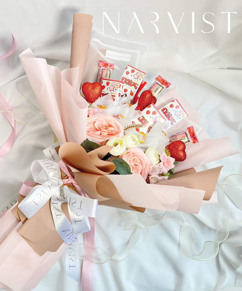 ชุดพรีเมี่ยมเซทผ้าพันคอวาเลนไทน์ Narvist  Happy Valentine's NV16